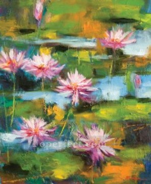 la danza de las flores de loto modernas Pinturas al óleo